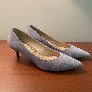 Sam Edelman Dori kitten heel, 5.5 light grey suede